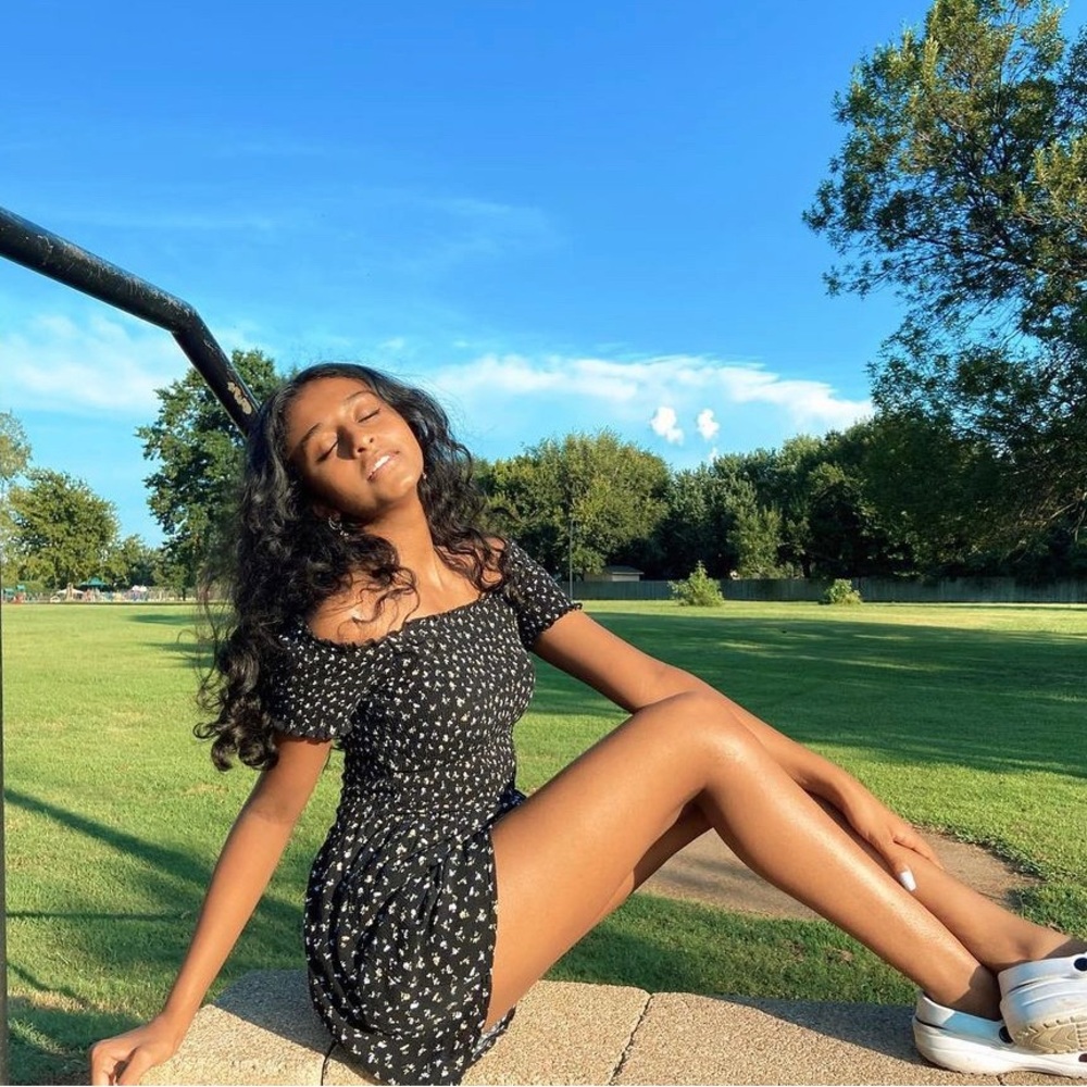 Black floral romper - gently used!